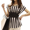 Striped Print Chiffon Blouse