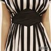 Striped Print Chiffon Blouse