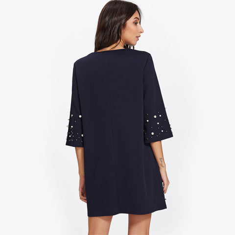 Pearl Beading Tunic Dress