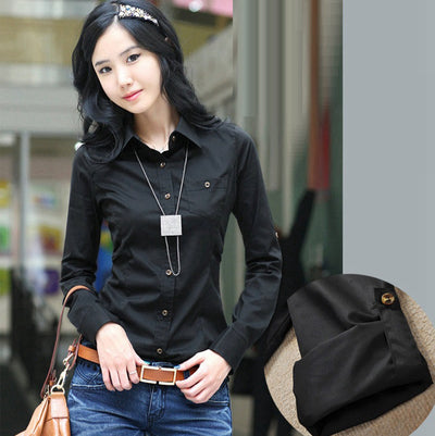 Turn-Down Collar Blouse