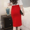 Open Slit Button Skirt
