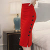 Open Slit Button Skirt