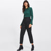 Cuffed Leg Pinstripe Pants