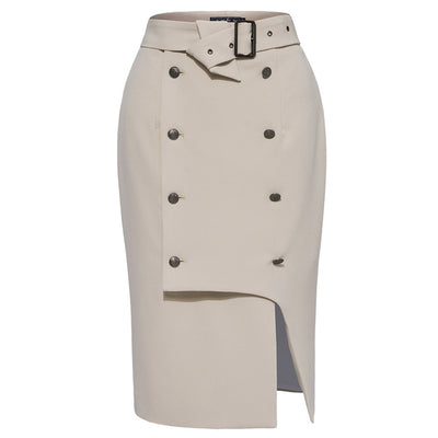 Elegant Belt Button Skirts