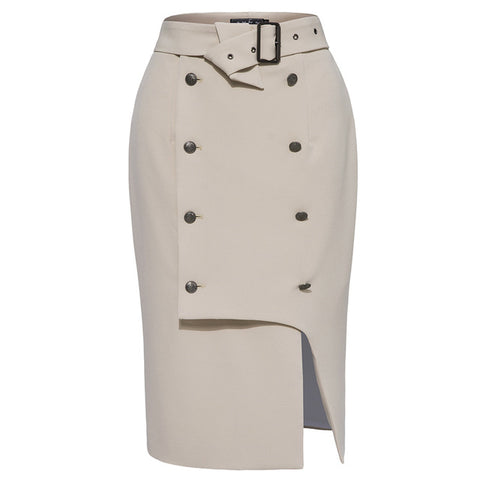 Elegant Belt Button Skirts