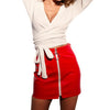 Leather Paint Zip Skirt