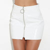 Leather Paint Zip Skirt