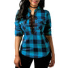 Lace-up Plaid Blouse