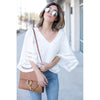 V- flare Sleeve Blouse